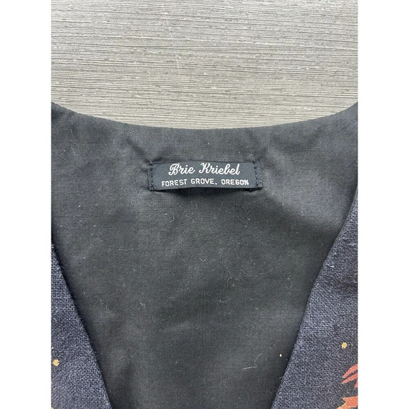 Brie Kriebel Clothing Hand Painted Leaf Autumn Vest Wearable Art  Art To Wear XS - Picture 3 of 6